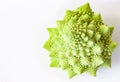 Fresh roman cauliflower, romanesco broccoli cabbage isolated on white background with copy space Royalty Free Stock Photo