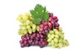 Fresh rose and green grapes with leaf Royalty Free Stock Photo