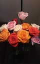 Fresh beautiful roses on table Royalty Free Stock Photo