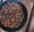 Fresh rosted Ethiopian coffee Royalty Free Stock Photo