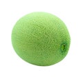 Fresh round melon fruit isolated on white background with clipping path watermelon peel grunge texture. sweet dessert juicy food f Royalty Free Stock Photo