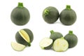 Fresh round Zucchini`s and some cut ones Royalty Free Stock Photo