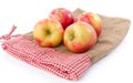 Fresh royal gala apples on a burlap bag Royalty Free Stock Photo