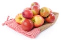 Fresh royal gala apples on a burlap bag Royalty Free Stock Photo