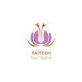 Fresh saffron. Isolated logo on white background.