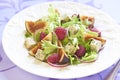 Fresh salad with blue cheese, raspberry and figs Royalty Free Stock Photo