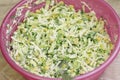 Fresh salad with canned corn, cabbage and parsley