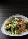 Fresh salad chicken breast with arugula and cherry tomatoes Royalty Free Stock Photo