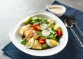 Fresh salad chicken breast with arugula and cherry tomatoes Royalty Free Stock Photo