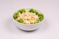 Fresh salad with chicken breast, cheese and eggs Royalty Free Stock Photo