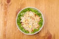 Fresh salad with chicken breast, cheese and eggs Royalty Free Stock Photo