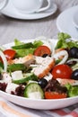 Fresh salad with chicken breast and vegetables vertical Royalty Free Stock Photo