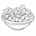 Fresh Salad Coloring Page For Kids