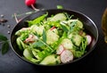 Fresh salad of cucumbers, radishes, green peas Royalty Free Stock Photo