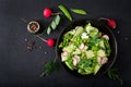 Fresh salad of cucumbers, radishes, green peas and herbs. Royalty Free Stock Photo