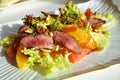 Fresh salad with duck breast Royalty Free Stock Photo