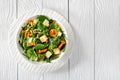 Fresh salad of greens, mushrooms, cheddar cheese Royalty Free Stock Photo