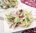 Fresh salad with ham and cheese Royalty Free Stock Photo