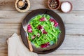 Fresh salad mix. Healthy eating. Vegetarian food. Diet. Recipes Royalty Free Stock Photo