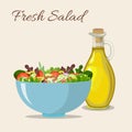 Fresh salad with olive oil