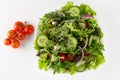 Fresh salad in a plate isolated on white