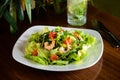 fresh salad with shrimp and grapefruit
