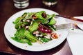 Fresh salad with spinach, beetroot and cheese