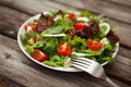 Fresh salad with tomato and cucumber.green