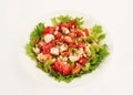 fresh salad with tomato salad and meat