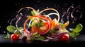 Fresh Salad With Tomatoes, Onions, Carrots, and Lettuce Royalty Free Stock Photo