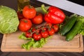 Fresh salad vegetables - photo frome above Royalty Free Stock Photo