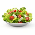 Hyper-realistic 3d Salad In White Bowl On Isolated Background