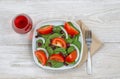 Fresh salad and wine Royalty Free Stock Photo