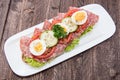 Fresh Salami Baguette Royalty Free Stock Photo