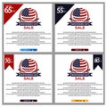 USA Independence Day sale banners for mobile. Sale banner template Royalty Free Stock Photo