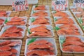 Fresh salmon cut