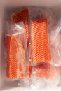 Fresh salmon fillets in vacuum packaging Royalty Free Stock Photo