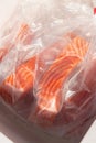 Fresh salmon fillets in vacuum packaging Royalty Free Stock Photo