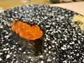 Fresh Salmon roe sushi on a plate Royalty Free Stock Photo