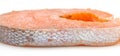 Fresh salmon steak close-up isolated Royalty Free Stock Photo