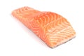 Fresh salmon steak over white background Royalty Free Stock Photo