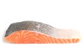 Fresh salmon steak over white background Royalty Free Stock Photo