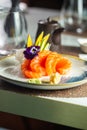 Fresh Salmon Sushi Delicacy ryhtryhrtyh ryhrtyhrtyh Royalty Free Stock Photo