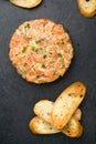 Fresh salmon tartar