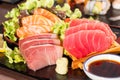 Fresh Salmon, Tuna and Hamaji Raw Sashimi