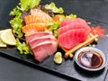 Fresh Salmon, Tuna and Hamaji Raw Sashimi