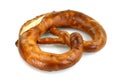 Bavarian salt pretzel isolated on a white background Royalty Free Stock Photo