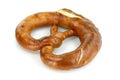 Bavarian salt pretzel isolated on a white background Royalty Free Stock Photo