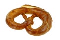 Bavarian salt pretzel isolated on a white background Royalty Free Stock Photo