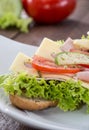 Fresh Sandwich with Ham and Cheese Royalty Free Stock Photo